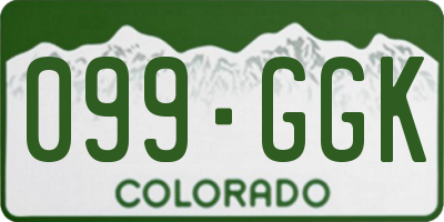 CO license plate 099GGK