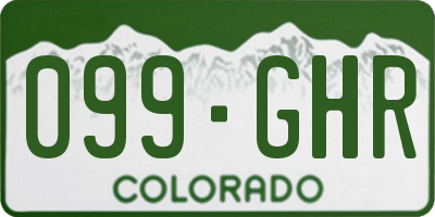 CO license plate 099GHR