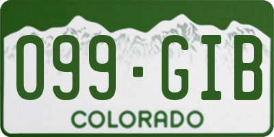 CO license plate 099GIB