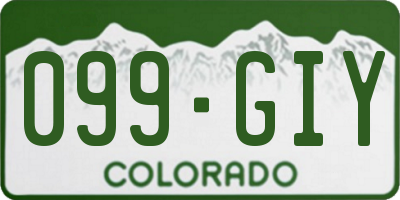 CO license plate 099GIY