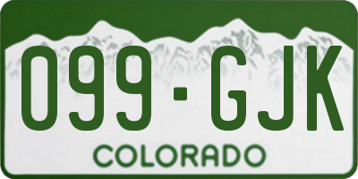 CO license plate 099GJK