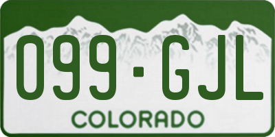 CO license plate 099GJL