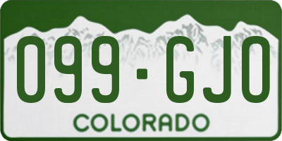 CO license plate 099GJO