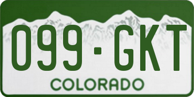 CO license plate 099GKT