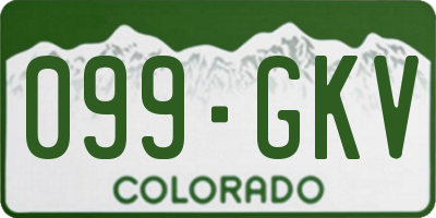 CO license plate 099GKV