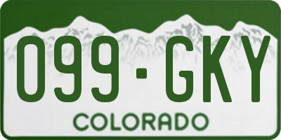 CO license plate 099GKY