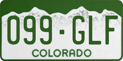 CO license plate 099GLF