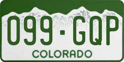 CO license plate 099GQP