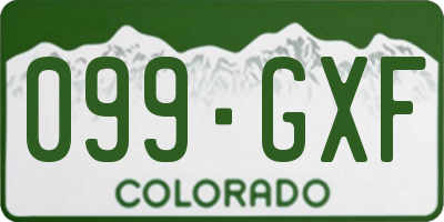 CO license plate 099GXF