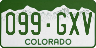 CO license plate 099GXV