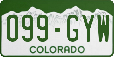 CO license plate 099GYW