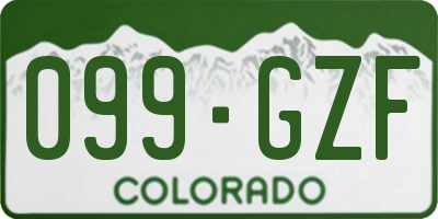 CO license plate 099GZF