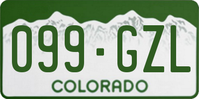 CO license plate 099GZL