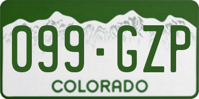 CO license plate 099GZP