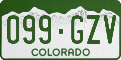 CO license plate 099GZV