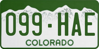 CO license plate 099HAE