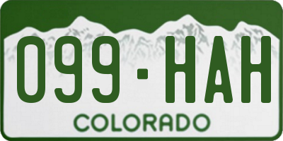 CO license plate 099HAH