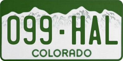 CO license plate 099HAL