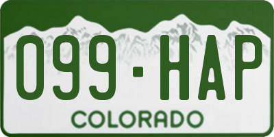 CO license plate 099HAP
