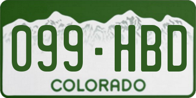 CO license plate 099HBD