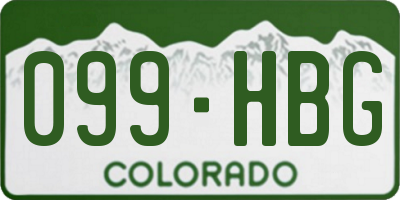 CO license plate 099HBG