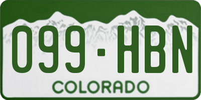 CO license plate 099HBN