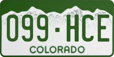 CO license plate 099HCE