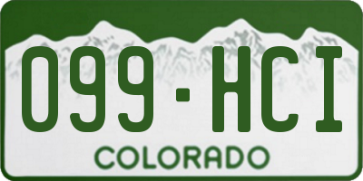CO license plate 099HCI