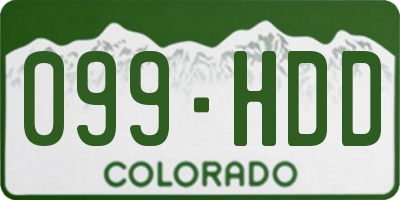 CO license plate 099HDD