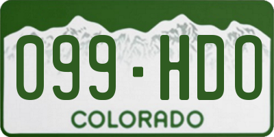 CO license plate 099HDO