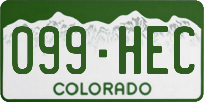 CO license plate 099HEC