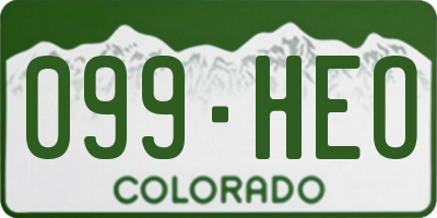 CO license plate 099HEO