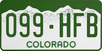 CO license plate 099HFB