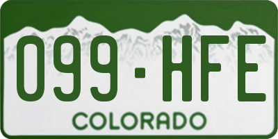 CO license plate 099HFE