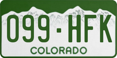 CO license plate 099HFK