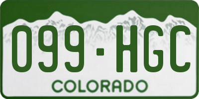 CO license plate 099HGC