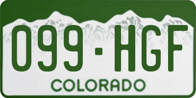 CO license plate 099HGF