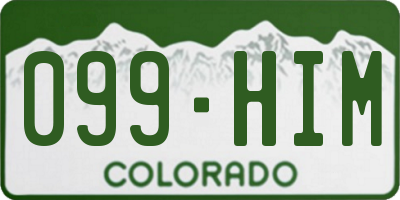 CO license plate 099HIM