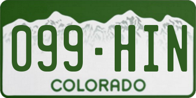 CO license plate 099HIN