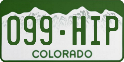 CO license plate 099HIP