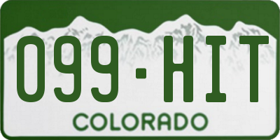 CO license plate 099HIT