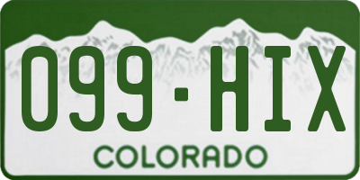 CO license plate 099HIX