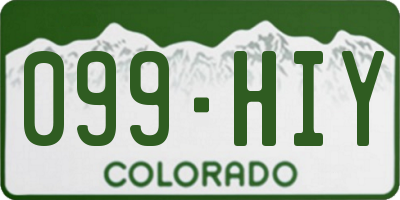 CO license plate 099HIY