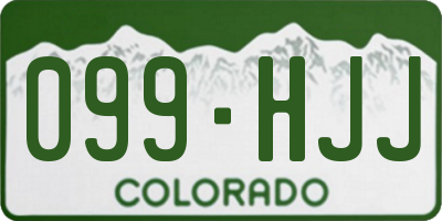 CO license plate 099HJJ