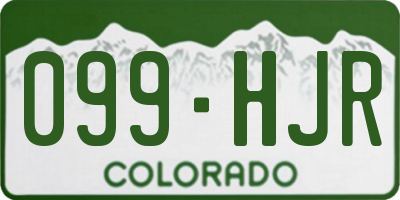 CO license plate 099HJR