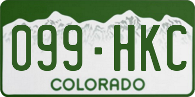 CO license plate 099HKC