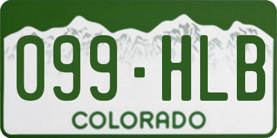 CO license plate 099HLB