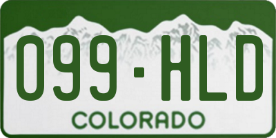 CO license plate 099HLD