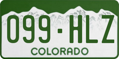 CO license plate 099HLZ