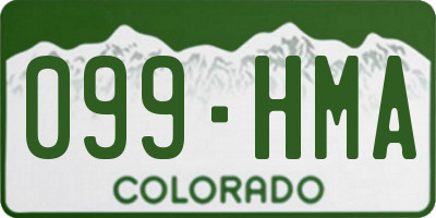 CO license plate 099HMA